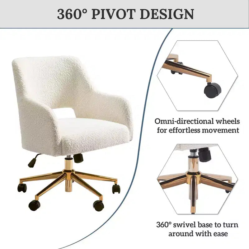 Sedia da ufficio girevole Genevieve Mid-Century Modern con ruote