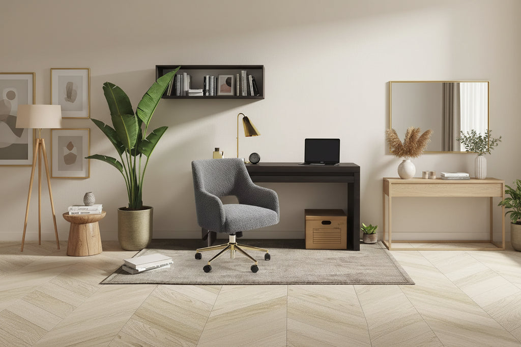 Sedia da ufficio girevole Genevieve Mid-Century Modern con ruote