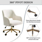 Sedia da ufficio girevole Genevieve Mid-Century Modern con ruote
