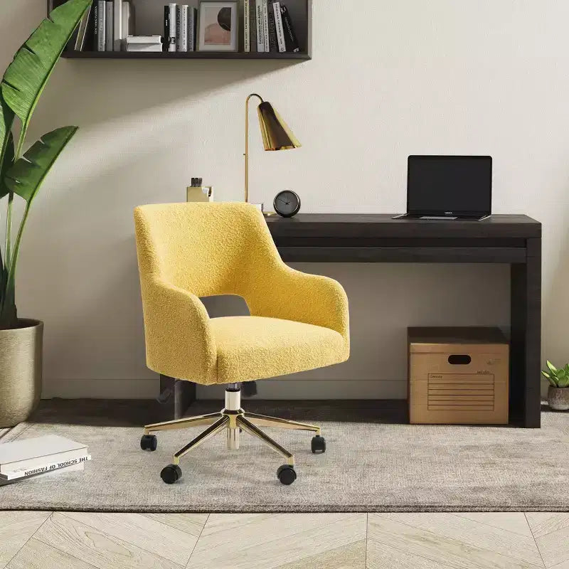 Sedia da ufficio girevole Genevieve Mid-Century Modern con ruote