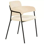 LeisureMod Axis Upholstered Dining Chair - Modern Accent Seating with Durable Powder-Coated Stainless Steel Legs for Kitchen, Dining, Office & Lounge.
