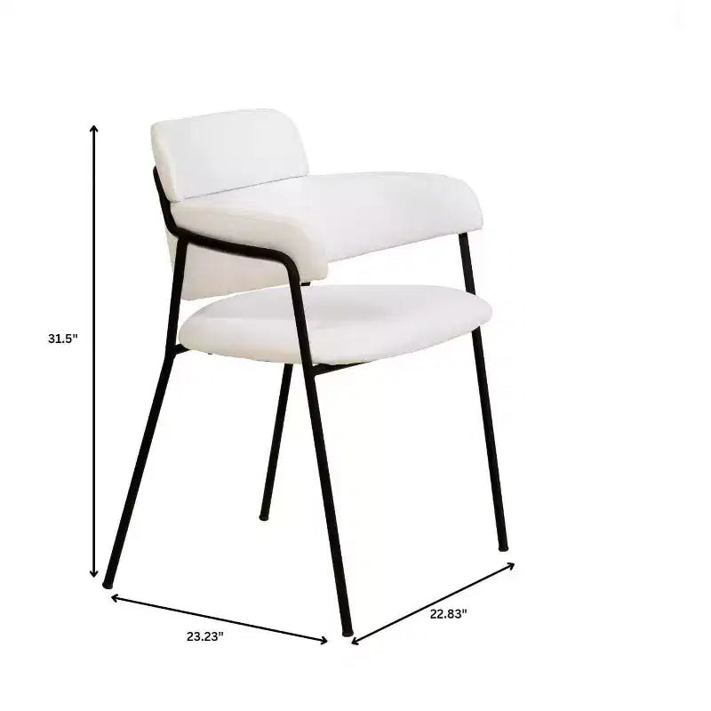 Sedia da pranzo imbottita Axis - Seduta moderna d'accento con gambe durevoli in acciaio inossidabile verniciato a polvere per cucina, sala da pranzo, ufficio e salotto.