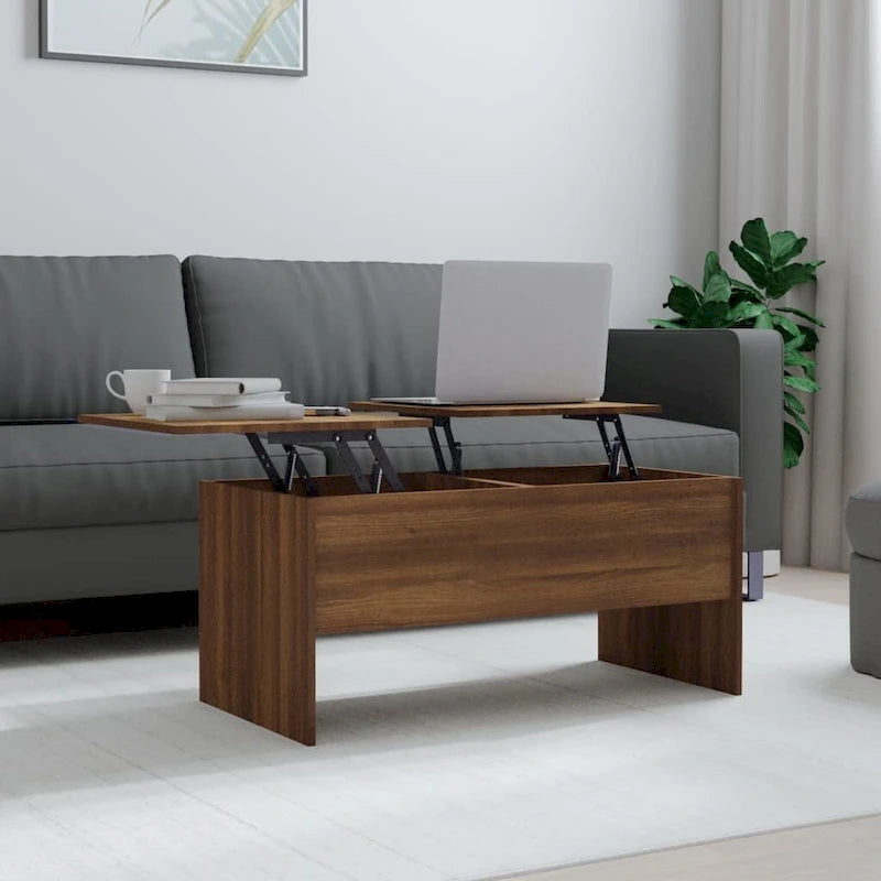 vidaXL Tavolino da caffè con ripiano sollevabile, tavolino da divano in legno multistrato - 102 x 50.5 x 46.5 cm