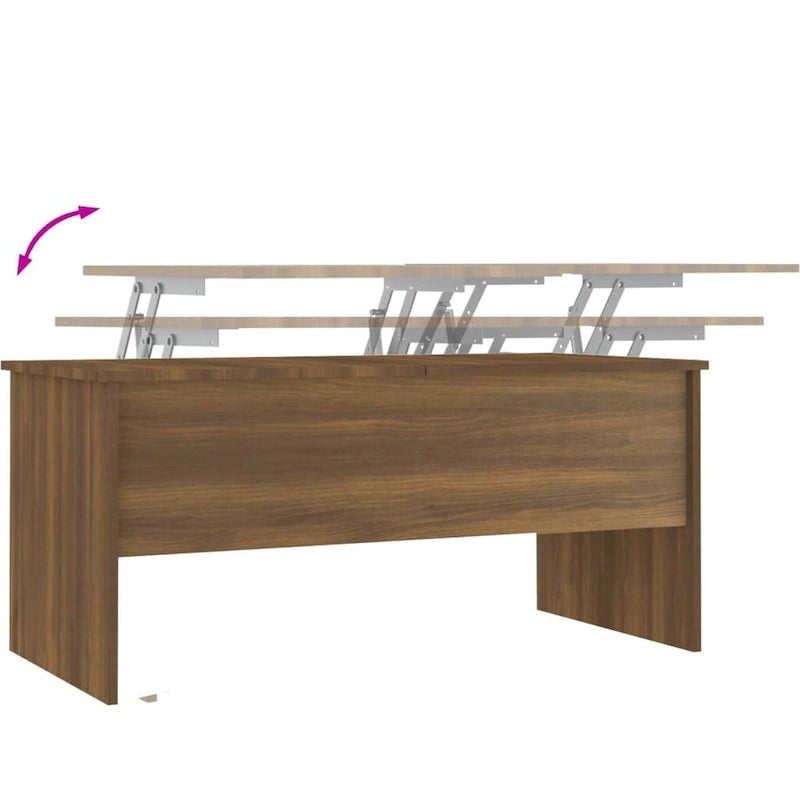 vidaXL Tavolino da caffè con ripiano sollevabile, tavolino da divano in legno multistrato - 102 x 50.5 x 46.5 cm