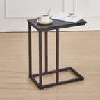 VECELO C-Shaped End Table Small Side Table Sofa Table with Metal Frame C-Shaped Couch Table Nightstand Set of 2