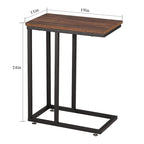 VECELO C-Shaped End Table Small Side Table Sofa Table with Metal Frame C-Shaped Couch Table Nightstand Set of 2