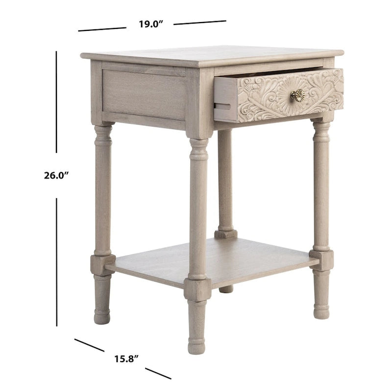 SAFAVIEH Heide Tavolino d'Appoggio con 1 Cassetto - 48,3 L x 40,1 P x 66 A cm - 48,3x40,6x66 cm