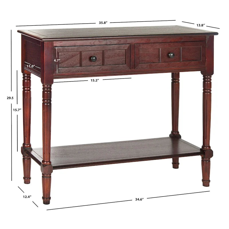 SAFAVIEH Camilla, consolle a 2 cassetti grigia - 35,8 x 13,8 x 29,5 - 36Lx14Px30A