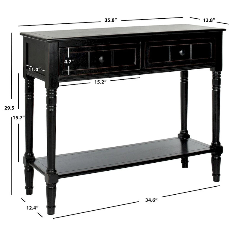 SAFAVIEH Camilla, consolle a 2 cassetti grigia - 35,8 x 13,8 x 29,5 - 36Lx14Px30A