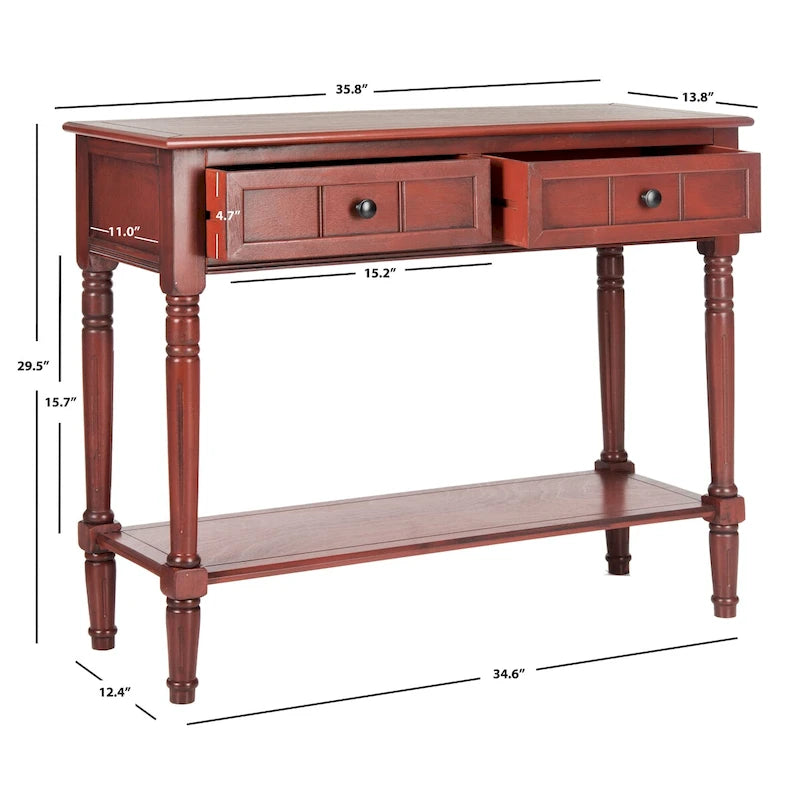 SAFAVIEH Camilla, consolle a 2 cassetti grigia - 35,8 x 13,8 x 29,5 - 36Lx14Px30A
