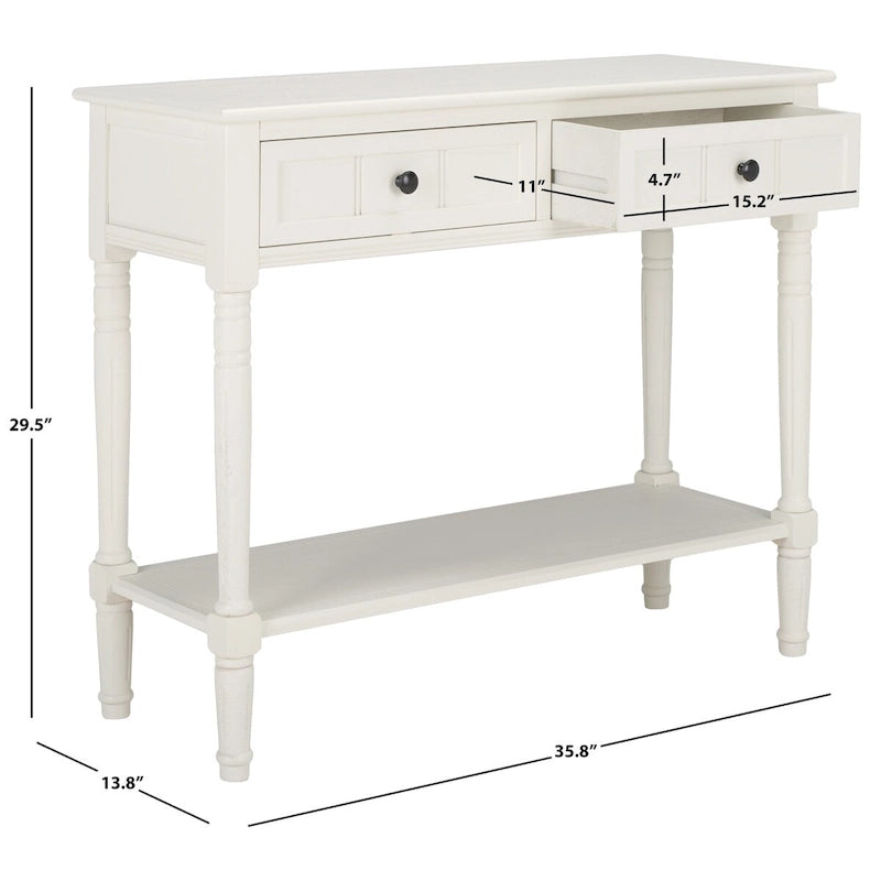 SAFAVIEH Camilla, consolle a 2 cassetti grigia - 35,8 x 13,8 x 29,5 - 36Lx14Px30A