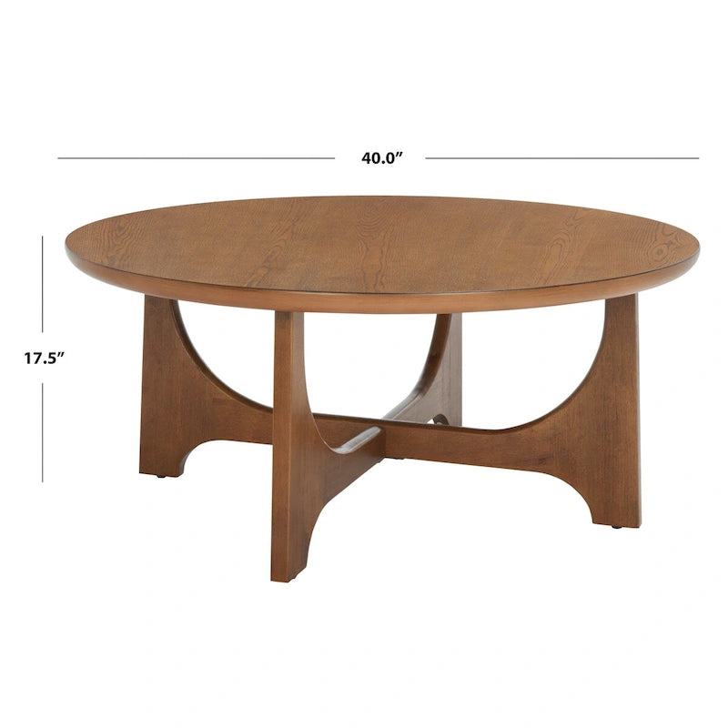 Tavolino rotondo in legno Cveta di SAFAVIEH Couture - 101,6 cm L x 101,6 cm P x 45,7 cm H - 101,6x101,6x45,7