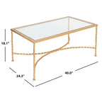 SAFAVIEH Couture Sedighe Glass Coffee Table - 40 W x 24 D x 18 H - 40W x 24D x 18H