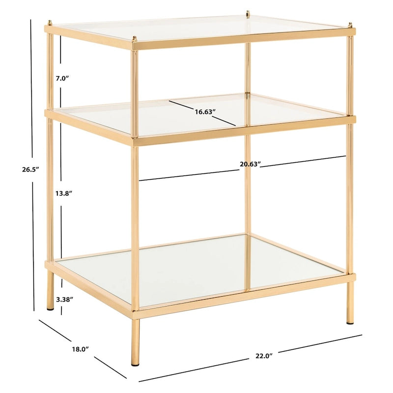 SAFAVIEH Vida Tavolino d'Appoggio a 3 Livelli - 22 L x 18 P x 27 H - 22Lx18Px27H