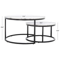 Tavolino da caffè rotondo impilabile SAFAVIEH Elberta 2 - 43 L x 36 P x 18 H - 32Lx32Px18H