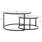 Tavolino da caffè rotondo impilabile SAFAVIEH Elberta 2 - 43 L x 36 P x 18 H - 32Lx32Px18H