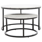 Tavolino da caffè rotondo impilabile SAFAVIEH Elberta 2 - 43 L x 36 P x 18 H - 32Lx32Px18H