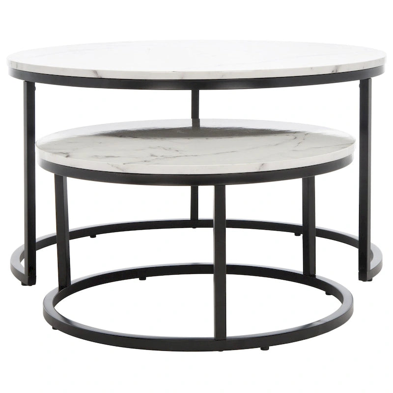 Tavolino da caffè rotondo impilabile SAFAVIEH Elberta 2 - 43 L x 36 P x 18 H - 32Lx32Px18H