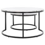 Tavolino da caffè rotondo impilabile SAFAVIEH Elberta 2 - 43 L x 36 P x 18 H - 32Lx32Px18H