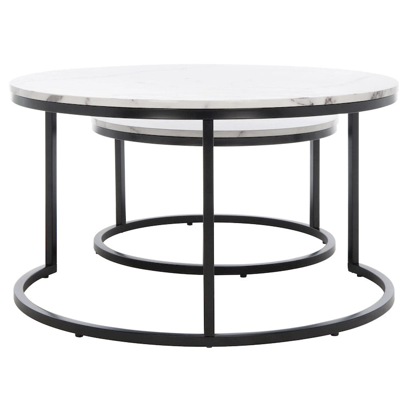 Tavolino da caffè rotondo impilabile SAFAVIEH Elberta 2 - 43 L x 36 P x 18 H - 32Lx32Px18H