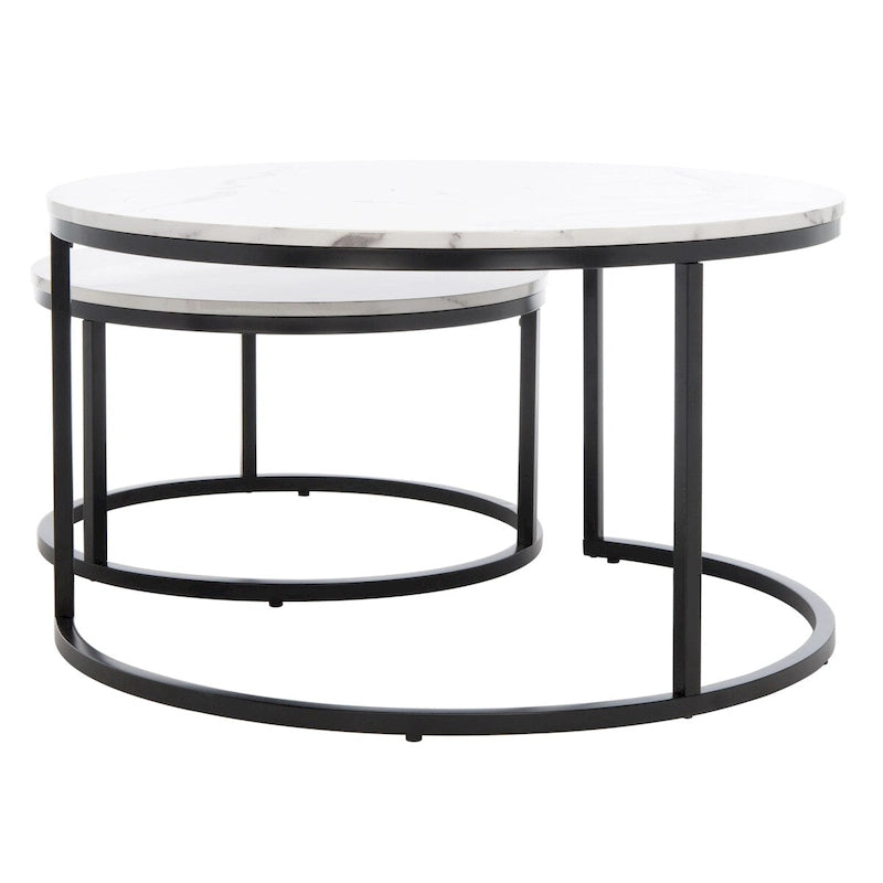 Tavolino da caffè rotondo impilabile SAFAVIEH Elberta 2 - 43 L x 36 P x 18 H - 32Lx32Px18H