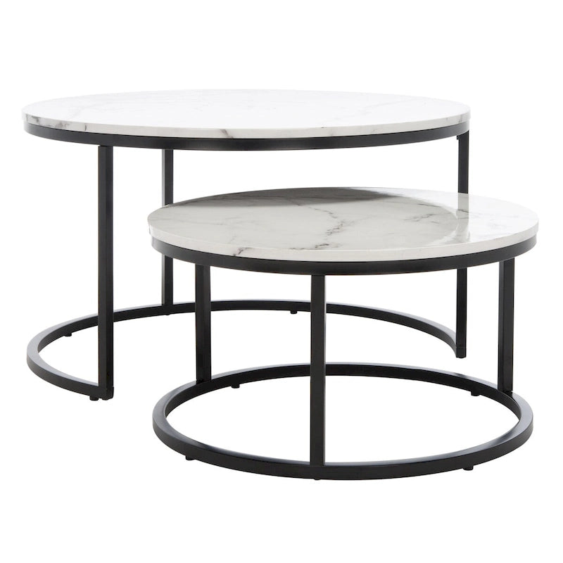 Tavolino da caffè rotondo impilabile SAFAVIEH Elberta 2 - 43 L x 36 P x 18 H - 32Lx32Px18H