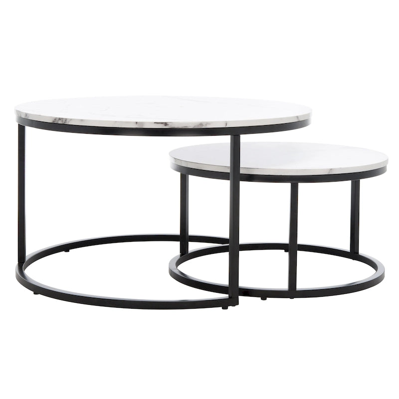 Tavolino da caffè rotondo impilabile SAFAVIEH Elberta 2 - 43 L x 36 P x 18 H - 32Lx32Px18H