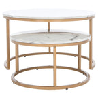 Tavolino da caffè rotondo impilabile SAFAVIEH Elberta 2 - 43 L x 36 P x 18 H - 32Lx32Px18H