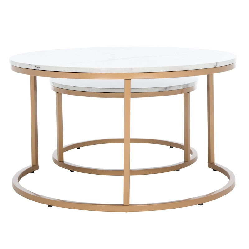 Tavolino da caffè rotondo impilabile SAFAVIEH Elberta 2 - 43 L x 36 P x 18 H - 32Lx32Px18H