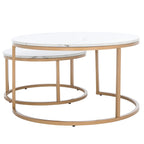 Tavolino da caffè rotondo impilabile SAFAVIEH Elberta 2 - 43 L x 36 P x 18 H - 32Lx32Px18H