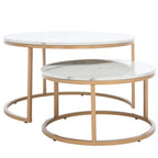 Tavolino da caffè rotondo impilabile SAFAVIEH Elberta 2 - 43 L x 36 P x 18 H - 32Lx32Px18H