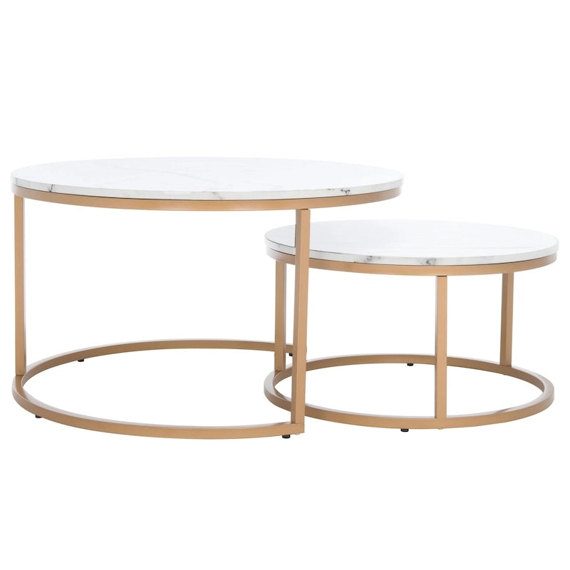 Tavolino da caffè rotondo impilabile SAFAVIEH Elberta 2 - 43 L x 36 P x 18 H - 32Lx32Px18H