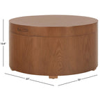 Tavolino da caffè rotondo con vassoio e contenitore Ioana di SAFAVIEH - 23 L x 23 P x 13 A - 23Lx23Px13A
