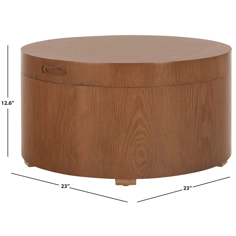 Tavolino da caffè rotondo con vassoio e contenitore Ioana di SAFAVIEH - 23 L x 23 P x 13 A - 23Lx23Px13A