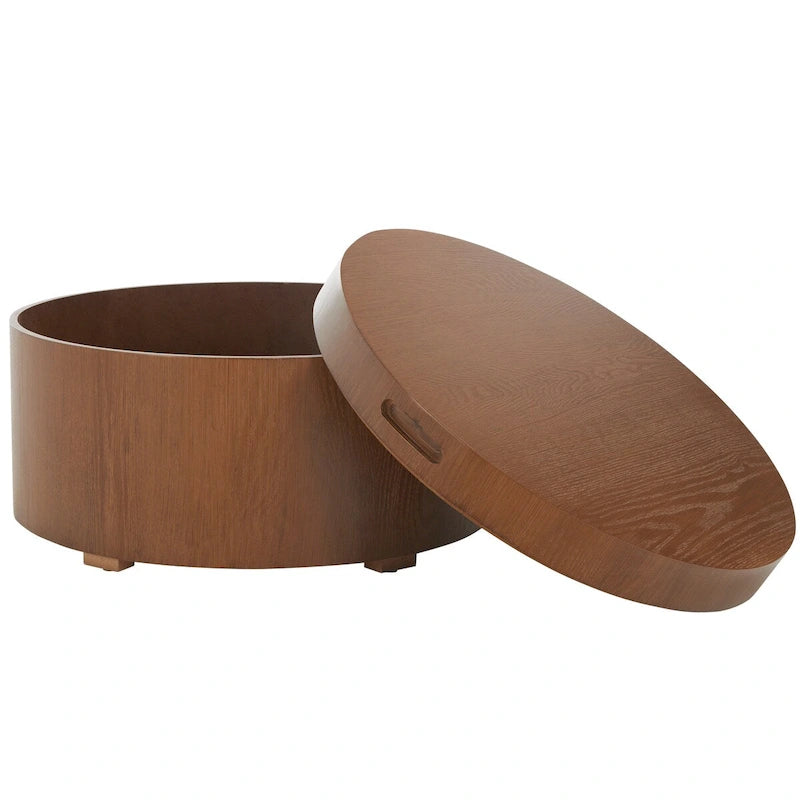 Tavolino da caffè rotondo con vassoio e contenitore Ioana di SAFAVIEH - 23 L x 23 P x 13 A - 23Lx23Px13A