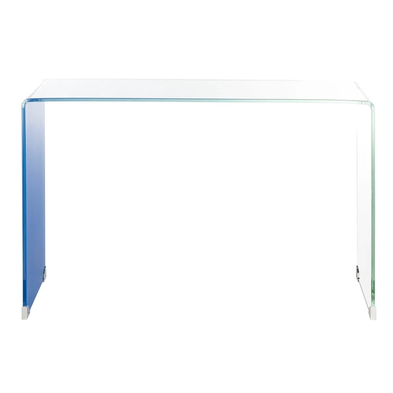 SAFAVIEH Tavolo Consolle in Vetro Sfumato Modena - Trasparente / Blu - 43,3 x 13,8 x 29,5 - 43Lx14Px30A