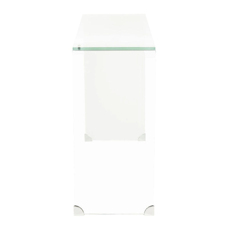 SAFAVIEH Tavolo Consolle in Vetro Sfumato Modena - Trasparente / Blu - 43,3 x 13,8 x 29,5 - 43Lx14Px30A