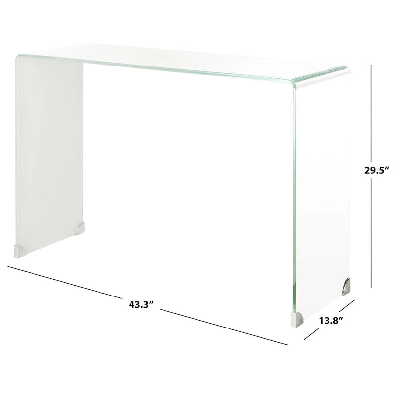 SAFAVIEH Tavolo Consolle in Vetro Sfumato Modena - Trasparente / Blu - 43,3 x 13,8 x 29,5 - 43Lx14Px30A