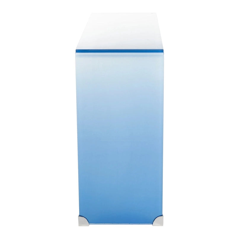 SAFAVIEH Tavolo Consolle in Vetro Sfumato Modena - Trasparente / Blu - 43,3 x 13,8 x 29,5 - 43Lx14Px30A