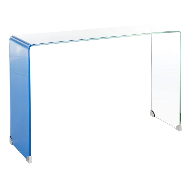 SAFAVIEH Tavolo Consolle in Vetro Sfumato Modena - Trasparente / Blu - 43,3 x 13,8 x 29,5 - 43Lx14Px30A