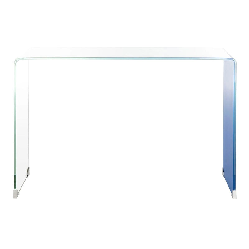 SAFAVIEH Tavolo Consolle in Vetro Sfumato Modena - Trasparente / Blu - 43,3 x 13,8 x 29,5 - 43Lx14Px30A