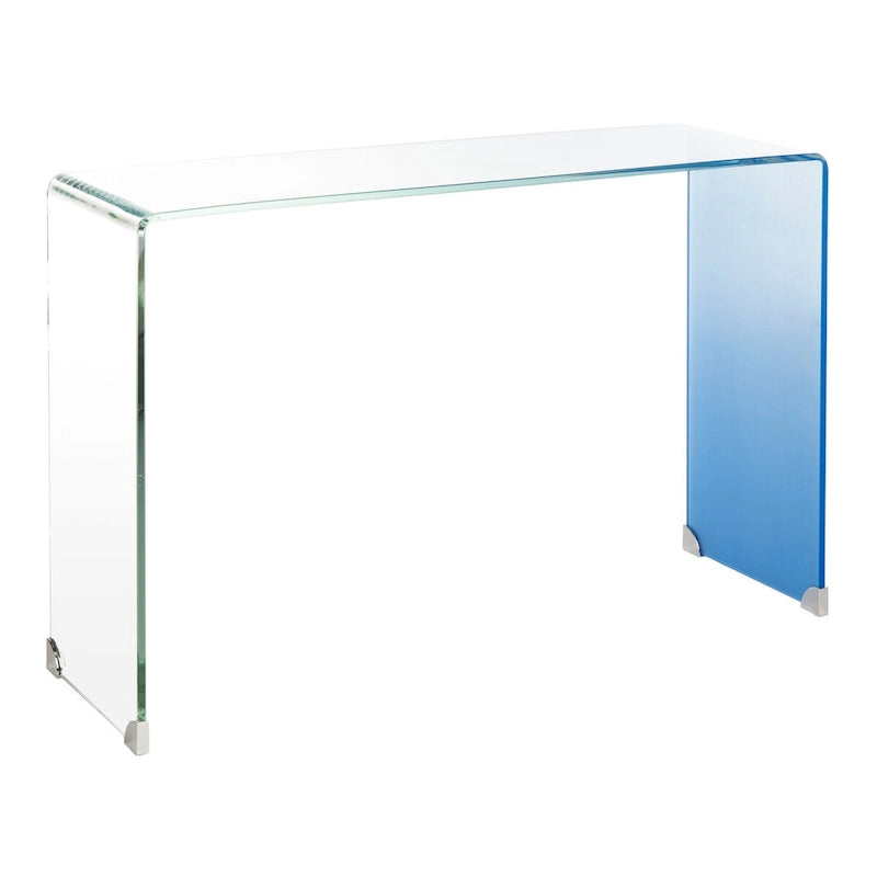 SAFAVIEH Tavolo Consolle in Vetro Sfumato Modena - Trasparente / Blu - 43,3 x 13,8 x 29,5 - 43Lx14Px30A