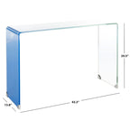 SAFAVIEH Tavolo Consolle in Vetro Sfumato Modena - Trasparente / Blu - 43,3 x 13,8 x 29,5 - 43Lx14Px30A