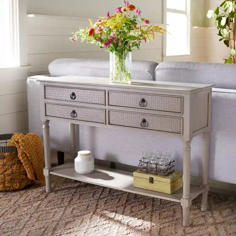 Tavolo console a 4 cassetti SAFAVIEH Artelia - 42 L x 13 P x 29,5 A - 42Lx13Px30A