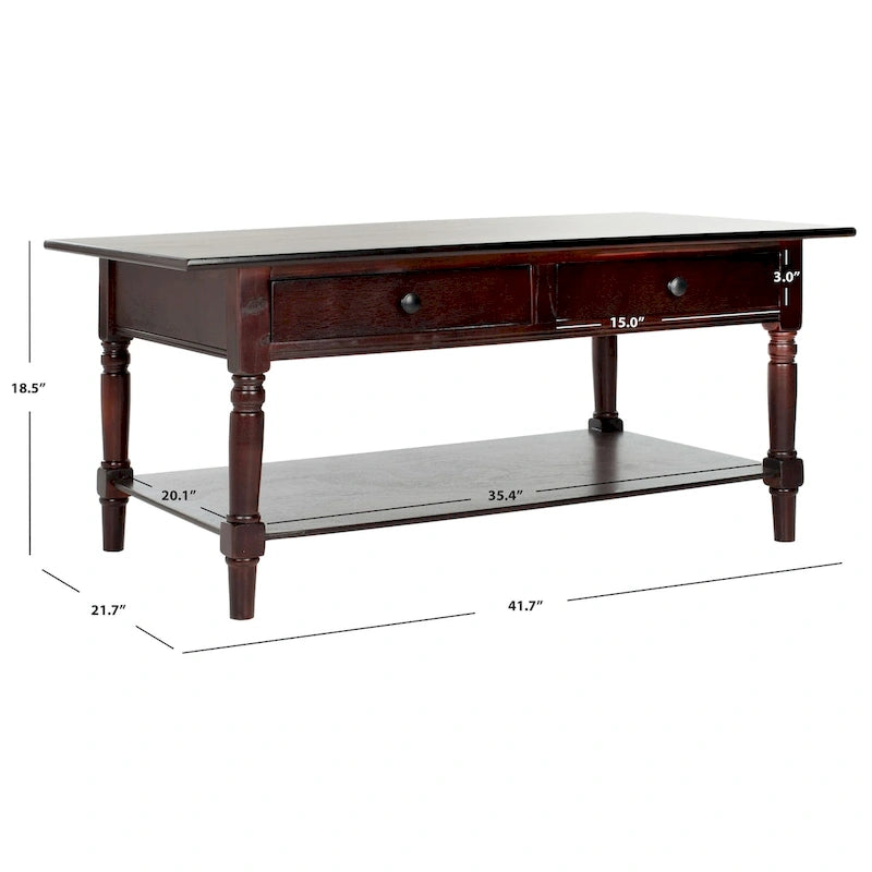 Tavolino SAFAVIEH Bama Grigio con 2 cassetti - 41.7 L x 21.7 P x 18.5 A - 42Lx22Px19A