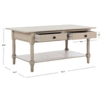 Tavolino SAFAVIEH Bama Grigio con 2 cassetti - 41.7 L x 21.7 P x 18.5 A - 42Lx22Px19A