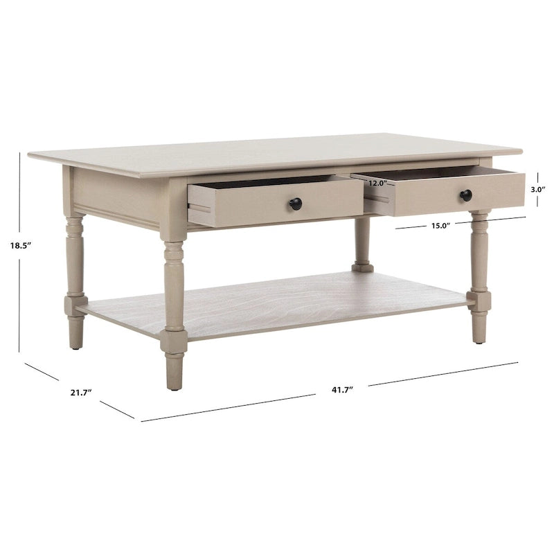 Tavolino SAFAVIEH Bama Grigio con 2 cassetti - 41.7 L x 21.7 P x 18.5 A - 42Lx22Px19A