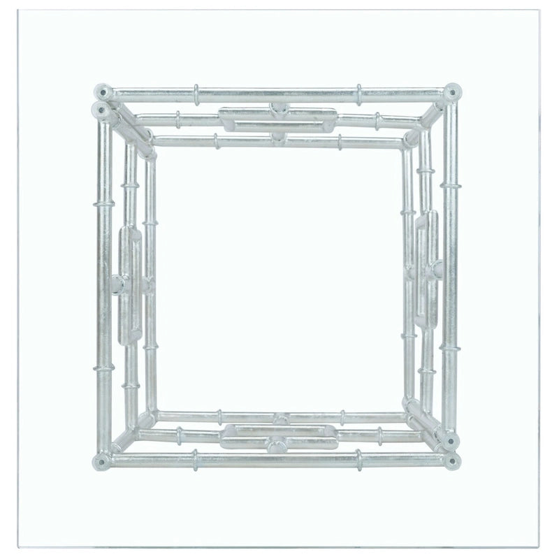 Tavolino d'appoggio Safavieh Treasures Dragojla con piano in vetro/argento - 21.7 x 21.7 x 21.4 - 22L x 22P x 21A