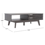 Tavolino da caffè SAFAVIEH Ameetha in noce a 1 ripiano, stile metà secolo - 46 L x 23 P x 16 A - 46Lx23Px16A