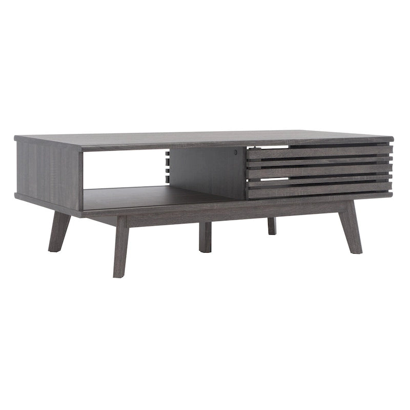 Tavolino da caffè SAFAVIEH Ameetha in noce a 1 ripiano, stile metà secolo - 46 L x 23 P x 16 A - 46Lx23Px16A